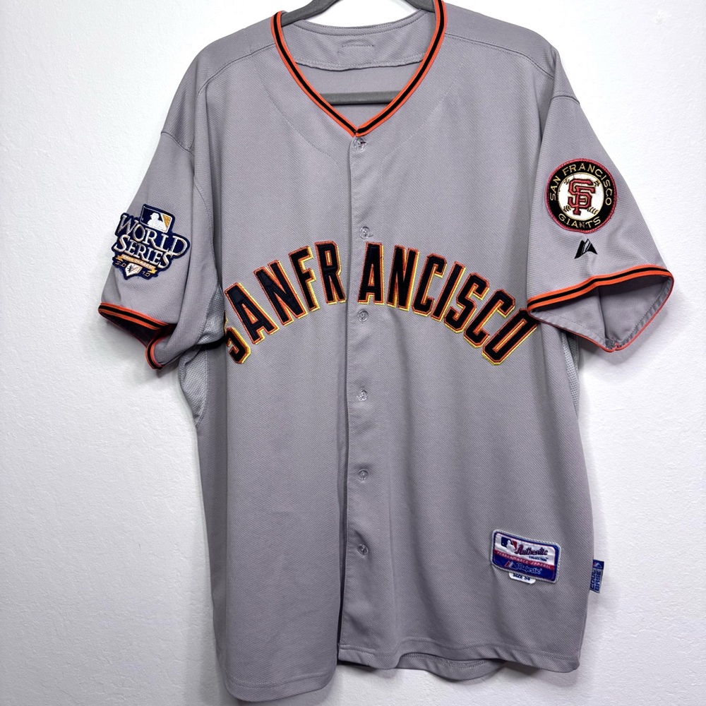 Buster Posey 2010 San Francisco Giants World Series Grey Men's Jersey 54 Vintage